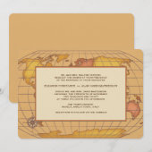 Kaart van de wereld uitnodiging (Voorkant / Achterkant)