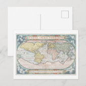 Kaart van de wereld vanaf 1570 Briefkaart (Voorkant / Achterkant)