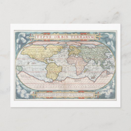 Kaart van de wereld vanaf 1570 Briefkaart (Voorkant)