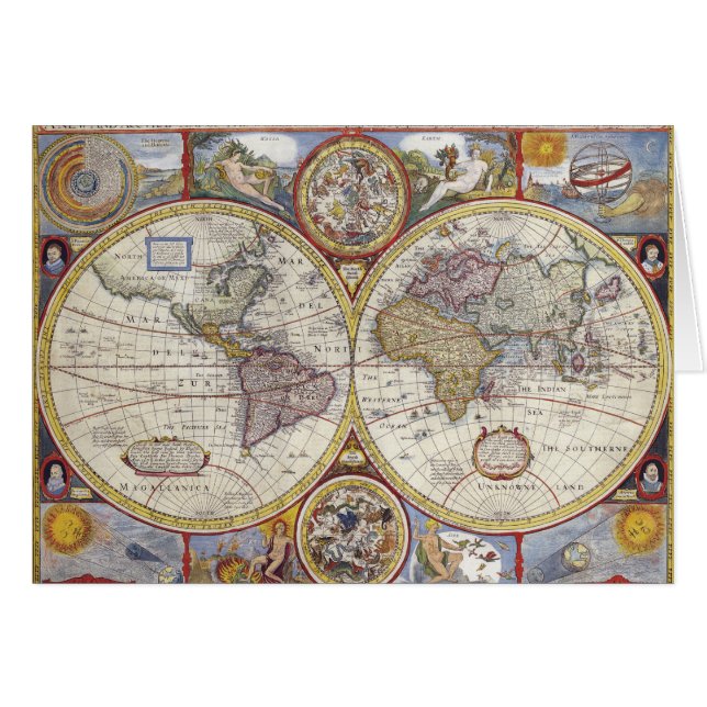 Kaart van de wereld vanaf 1626 (Voorkant Horizontaal)
