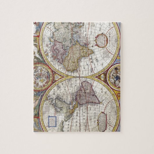 Kaart van de wereld vanaf 1626 legpuzzel (Verticaal)