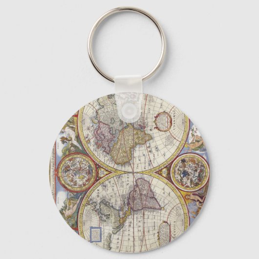 Kaart van de wereld vanaf 1626 sleutelhanger (Voorkant)