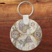 Kaart van de wereld vanaf 1626 sleutelhanger (Voorkant)