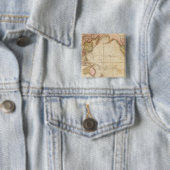 Kaart van de wereld vierkante button 5,1 cm (In situ)