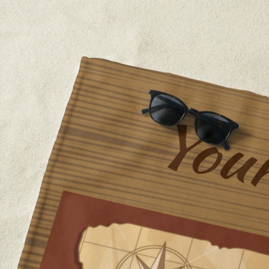 Kaart van de wereld - voeg Jouw naam toe - Strandlaken (In situ)