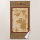 Kaart van de wereld - voeg Jouw naam toe - Strandlaken (Voorkant)