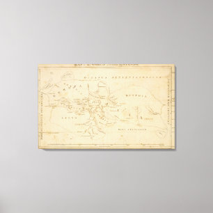 Kaart van de wereld Volgens Strabo Canvas Afdruk