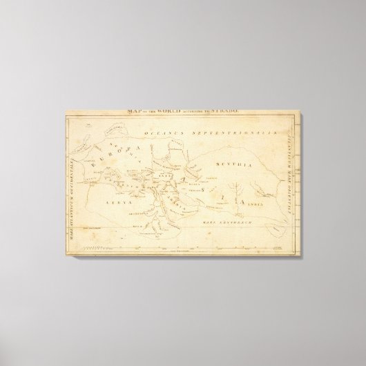 Kaart van de wereld Volgens Strabo Canvas Afdruk (Voorkant)