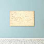 Kaart van de wereld Volgens Strabo Canvas Afdruk (Insitu (Houten vloer))