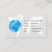 Kaart van de wereld / Wereldbol Visitekaartje (Voorkant)