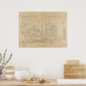 Kaart van de Wereldbeurs van 1904 in St. Louis, Mi Poster (Keuken)