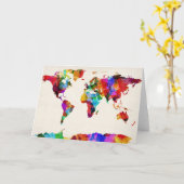 Kaart van de Wereldkaart Abstract schilderen (Gele Bloem)