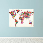 Kaart van de Wereldkaart Canvas Afdruk (Insitu (Houten vloer))