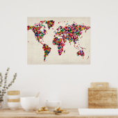 Kaart van de Wereldkaart Poster (Keuken)