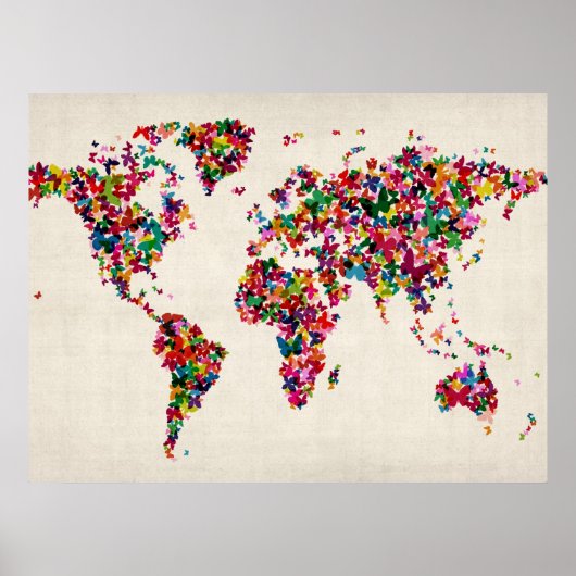 Kaart van de Wereldkaart Poster (Voorkant)