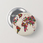 Kaart van de Wereldkaart Ronde Button 5,7 Cm (Voorkant /achterkant)