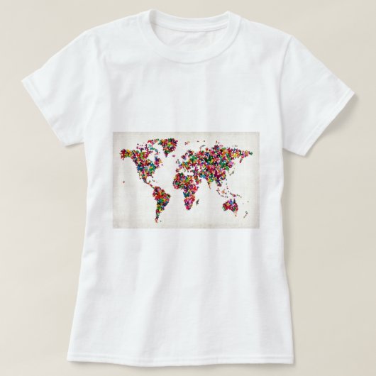 Kaart van de Wereldkaart T-shirt (Design voorkant)