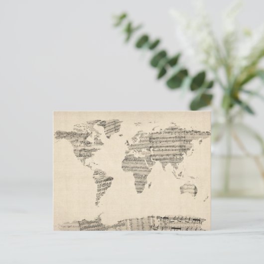 Kaart van de Wereldkaart van de Oude Muziek van he (Staand voorkant)