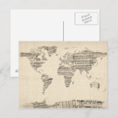 Kaart van de Wereldkaart van de Oude Muziek van he (Voorkant / Achterkant)