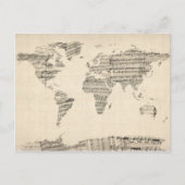 Kaart van de Wereldkaart van de Oude Muziek van he (Voorkant)