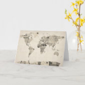 Kaart van de Wereldkaart van Oude Briefkaarten (Gele Bloem)