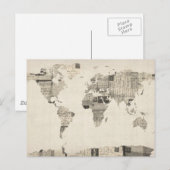 Kaart van de Wereldkaart van oude Briefkaarten (Voorkant / Achterkant)