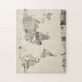 Kaart van de Wereldkaart van oude Briefkaarten Legpuzzel (Verticaal)