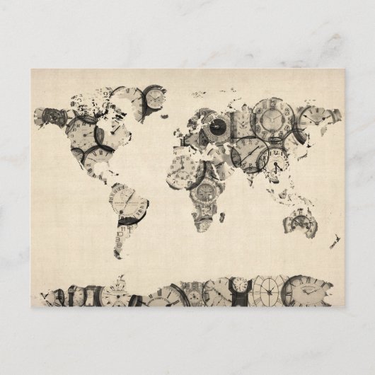 Kaart van de Wereldkaart van Oude Klokken (Voorkant)