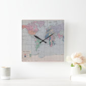  kaart van de wereldklok vierkante klok (Huis)