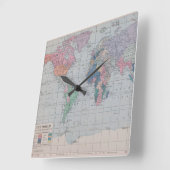  kaart van de wereldklok vierkante klok (Hoek)