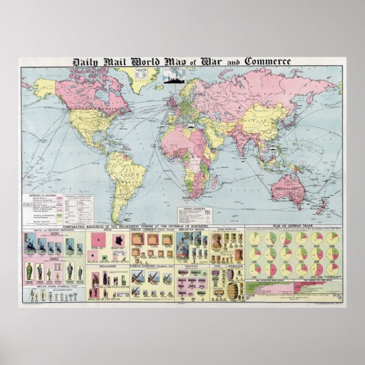 KAART VAN DE WERELDOORLOG ÉÉN VOLLEDIG OVERZICHT 1 (Voorkant)