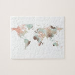 Kaart van de WereldWaterverf Legpuzzel<br><div class="desc">Perfect artistiek geschenk!</div>