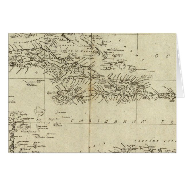 Kaart van de West Indies (Voorkant Horizontaal)