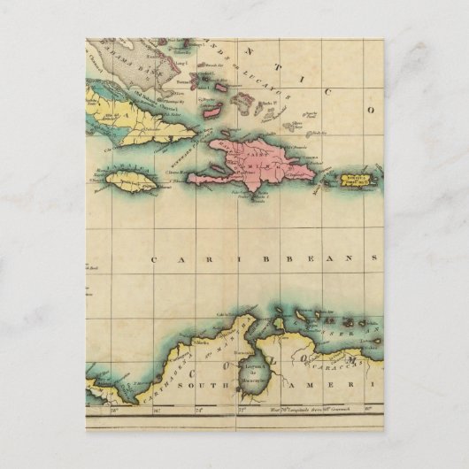 Kaart van de West Indies (Voorkant)