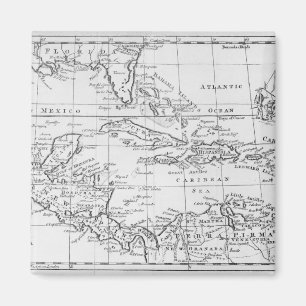 Kaart van de West Indies Magneet