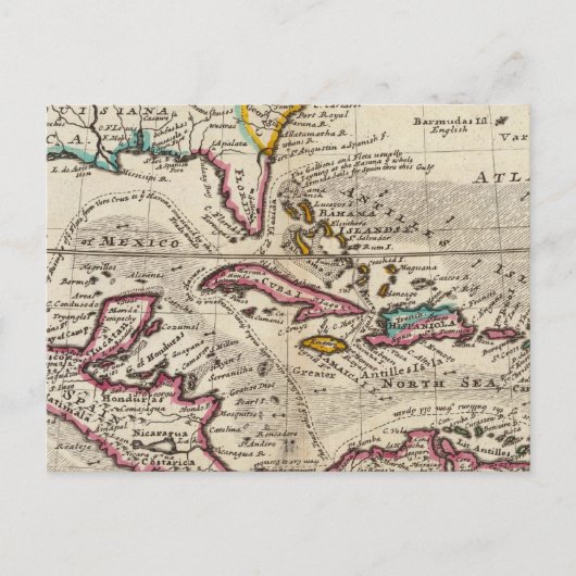 Kaart van de West Indies, Mexico of Nieuw-Spanje (Voorkant)