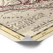 Kaart van de West Indies, Mexico of Nieuw-Spanje Poster (Hoek)