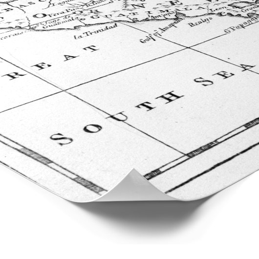 Kaart van de West Indies Poster (Hoek)