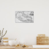 Kaart van de West Indies Poster (Keuken)