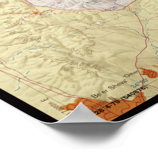 Kaart van de Westelijke Jordaanoever en de Gazastr Poster (Hoek)