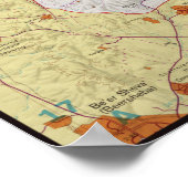 Kaart van de Westelijke Jordaanoever en de Vicinit Poster (Hoek)