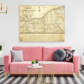 Kaart van de Westerne reserve Canvas Afdruk (Insitu (Woonkamer))