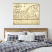 Kaart van de Westerne reserve Canvas Afdruk (Insitu (Slaapkamer))