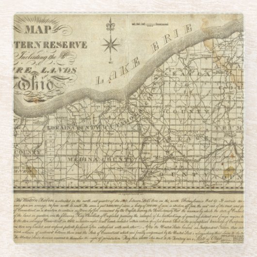 Kaart van de Westerne reserve Glazen Onderzetter (Voorkant)