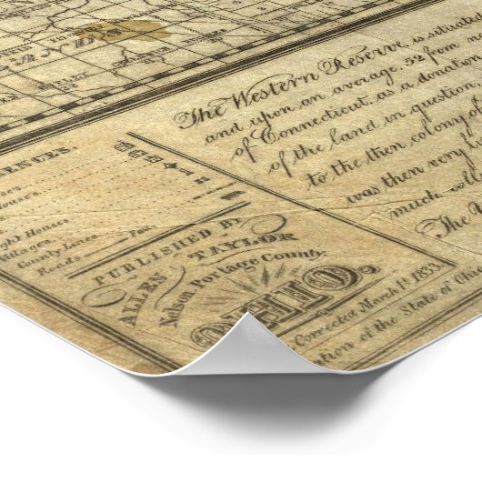 Kaart van de Westerne reserve Poster (Hoek)