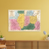 Kaart van de Westerne staten Canvas Afdruk (Insitu (Woonkamer))