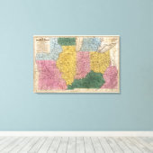 Kaart van de Westerne staten Canvas Afdruk (Insitu (Houten vloer))