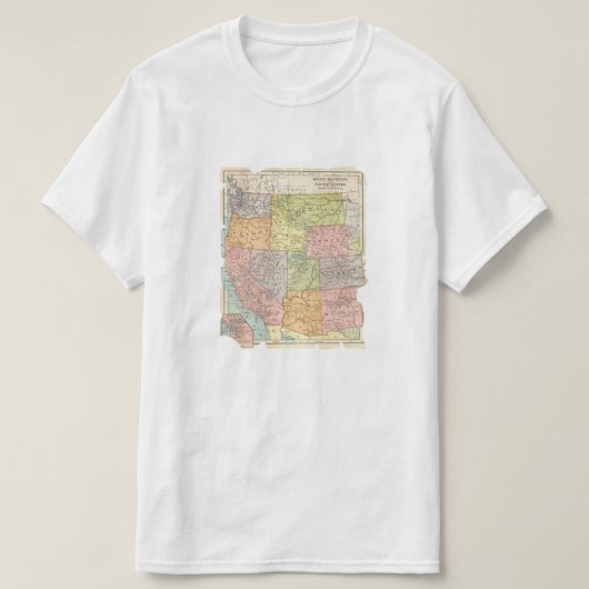 kaart van de Westerne staten T-shirt (Design voorkant)
