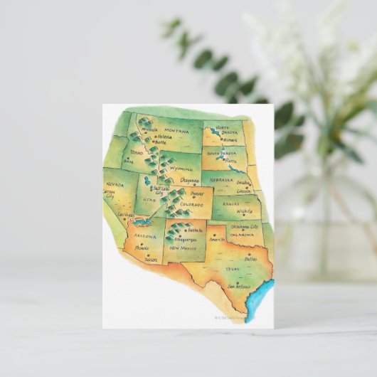 Kaart van de Westerne Verenigde Staten (Staand voorkant)