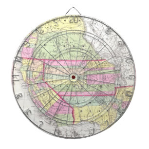 kaart van de Westerne Verenigde Staten (1853) Dartbord